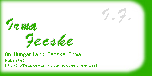 irma fecske business card